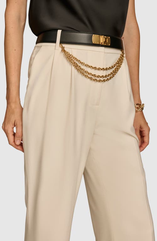 Donna Karan New York Chain Belt Wide Leg Pants In Ivory