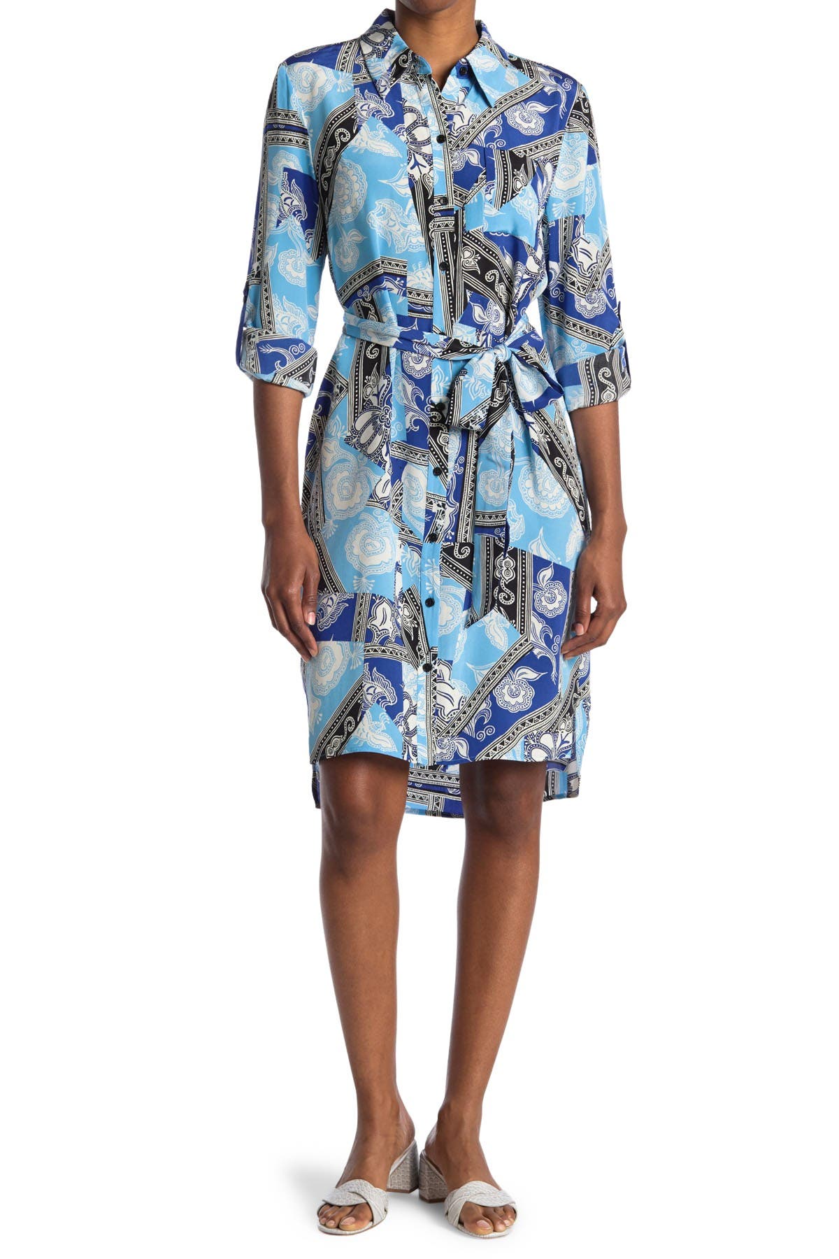 dvf prita silk shirt dress