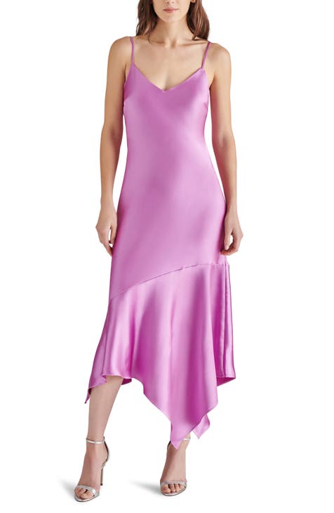 Lucielle Handkerchief Hem Satin Slipdress