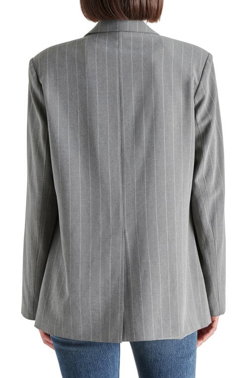 Shop Steve Madden Noellie Pinstripe Blazer In Grey