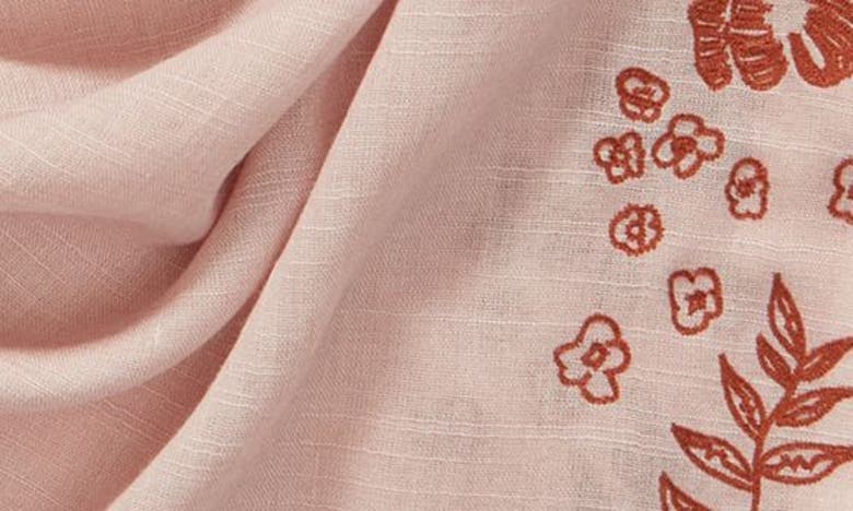 Shop Treasure & Bond Floral Embroidered Square Scarf In Pink Sepia Combo