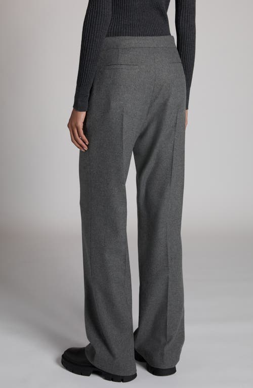 Shop Moncler Wool Blend Straight Leg Pants In Grey