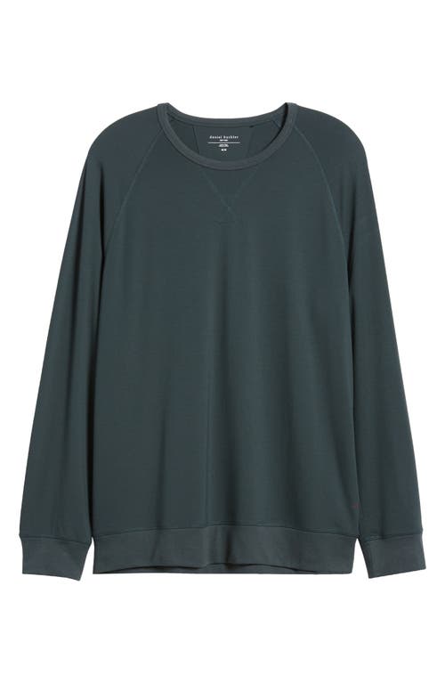 Shop Daniel Buchler Long Sleeve Rayon Blend Lounge T-shirt In Dark Petrol