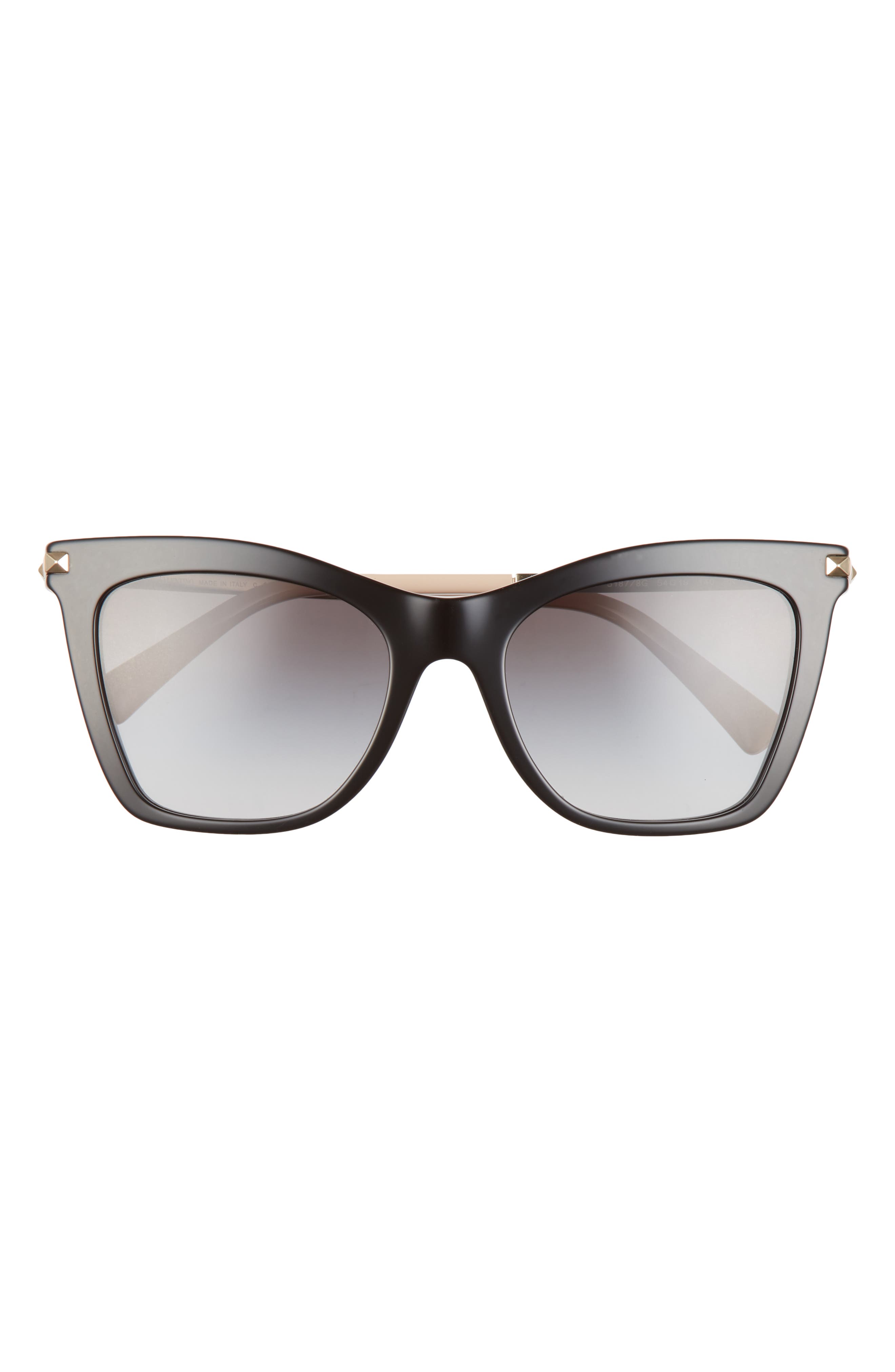 Valentino 54mm Cat Eye Sunglasses in Black/Gradient Smoke at Nordstrom