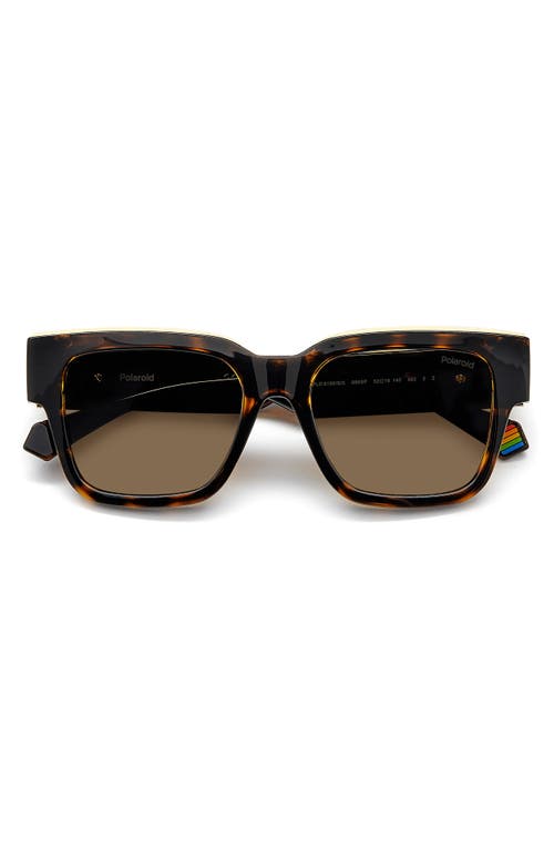 Polaroid 52mm Polarized Square Sunglasses In Brown