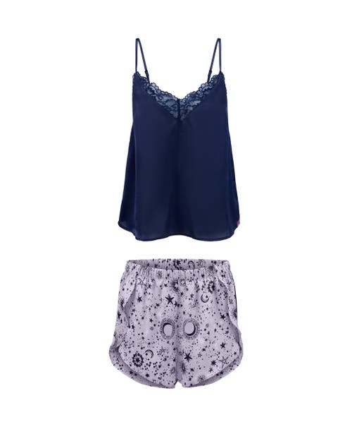 Adore Me Linny Pajama Cami & Shorts Set In Novelty Purple