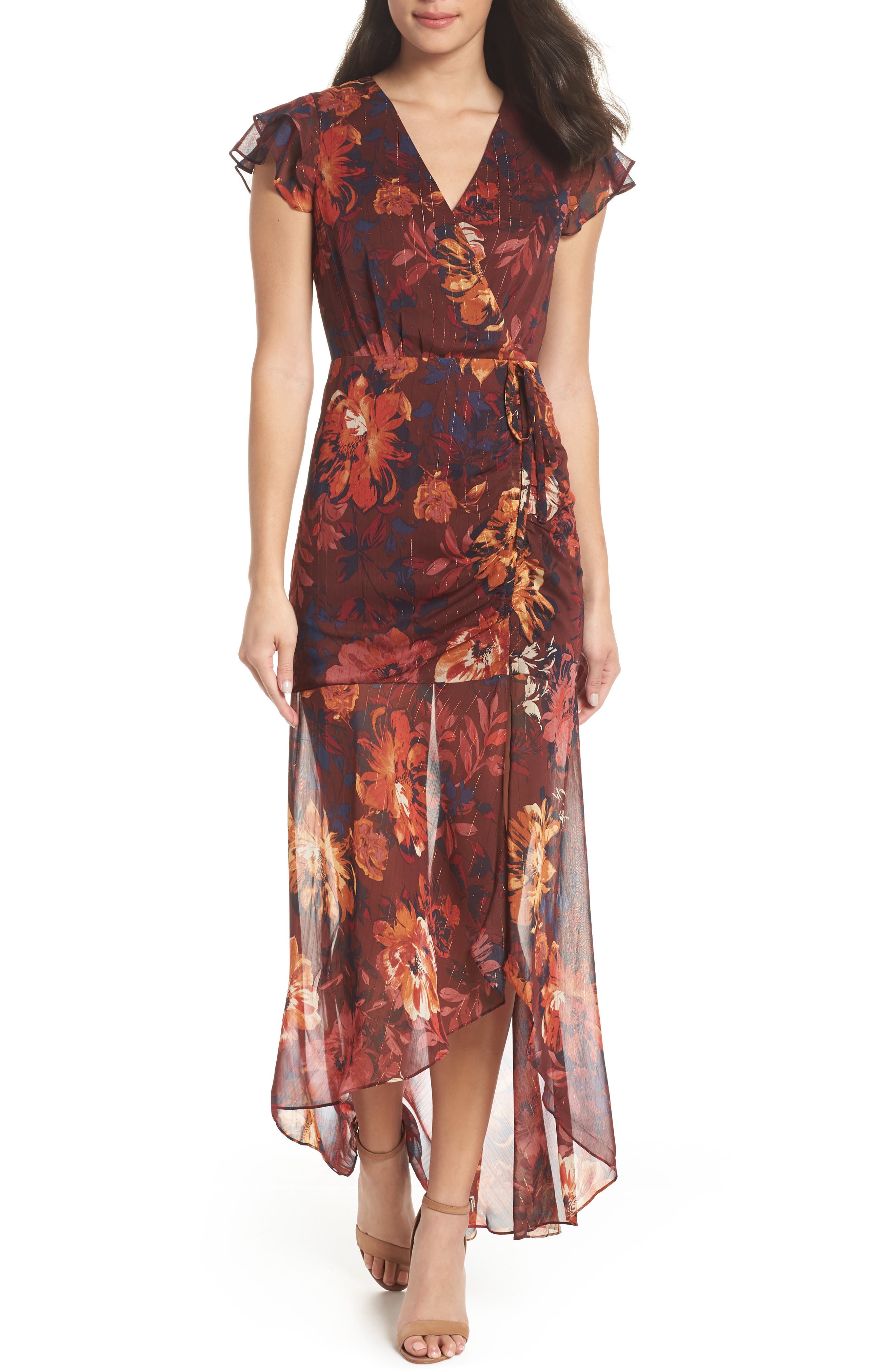 Ali & Jay Made For Walking Maxi Dress In Maroon Floral