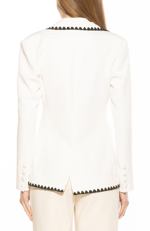 Alexia Admor Contrast Embroidered Blazer In Ivory