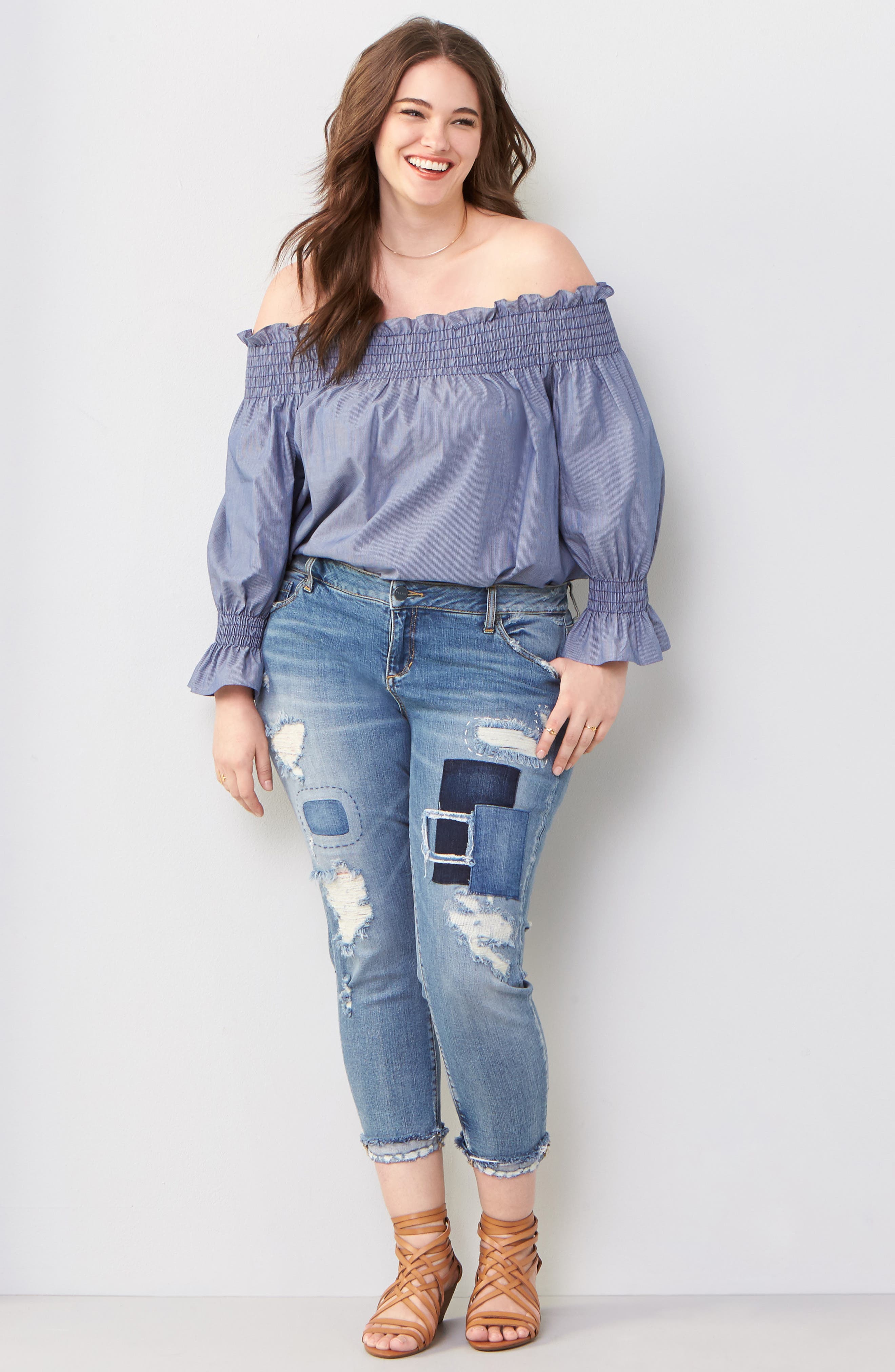 Slink Jeans Ripped Patched Boyfriend Jeans Nordstrom Rack