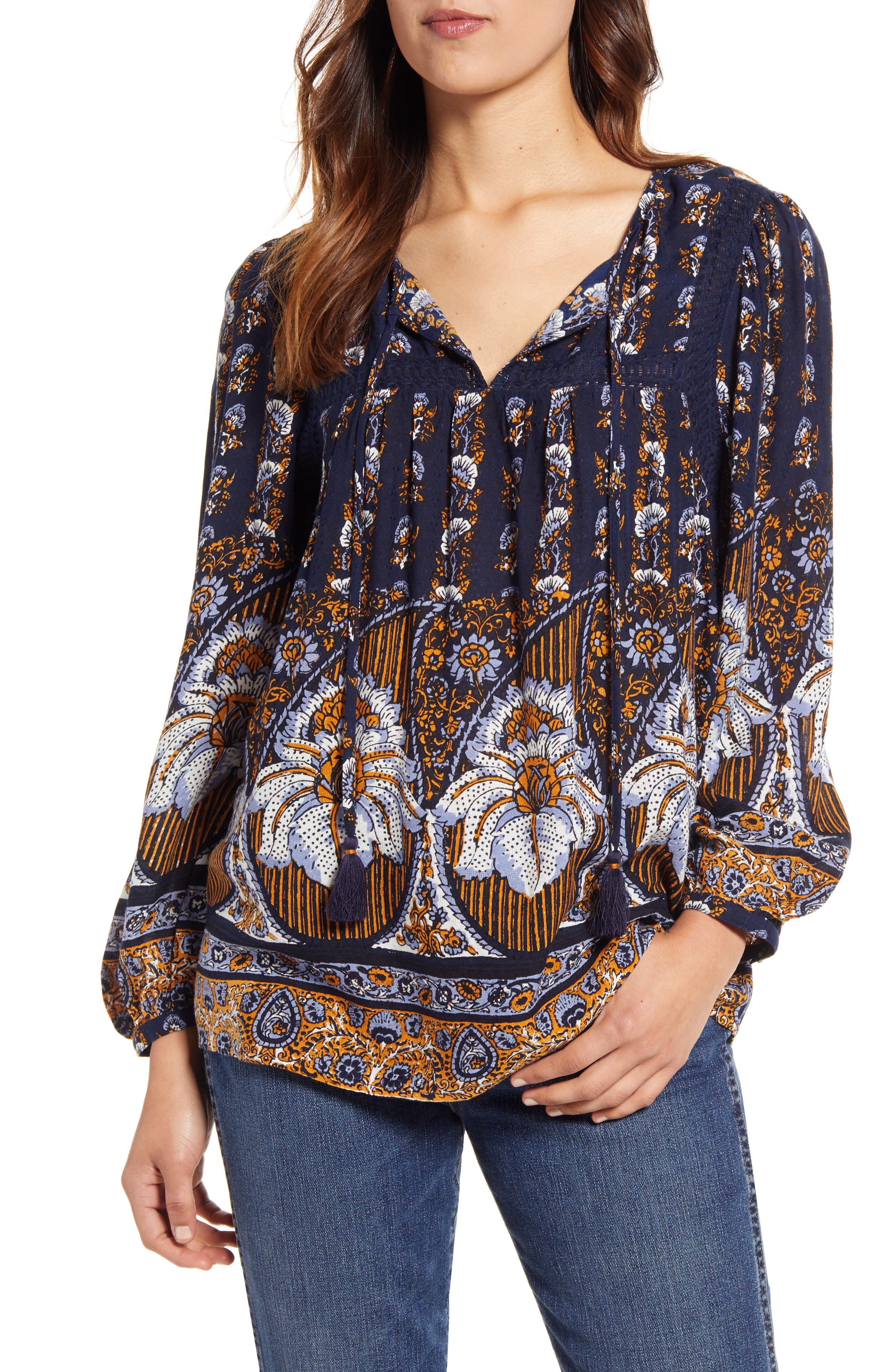 lace peasant blouse