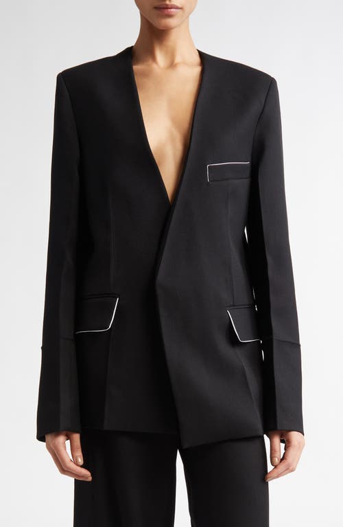 Shop Victoria Beckham Open Back Collarless Jacket In Black