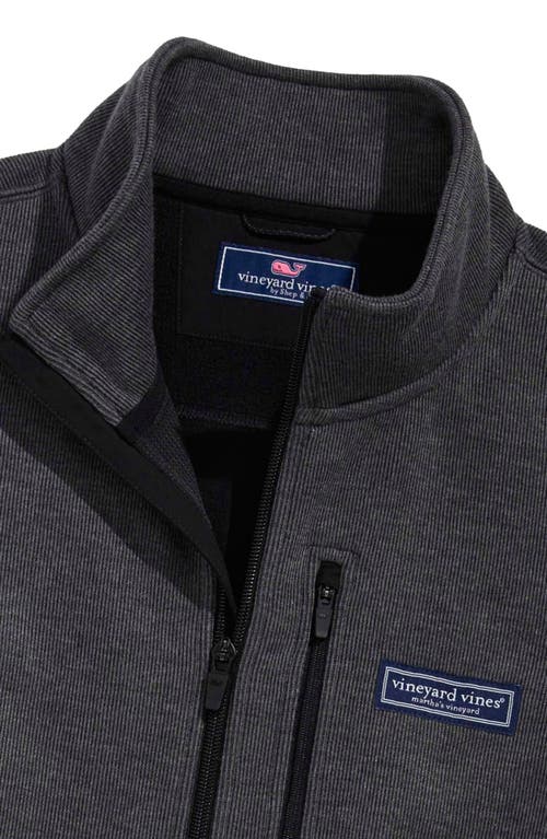 Vineyard Vines Mountain Sweater Fleece Zip-up Vest In Ultimate Gray