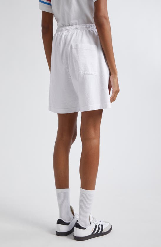 Shop Sporty And Rich Sporty & Rich Wellness 94 Cotton Gym Shorts In White