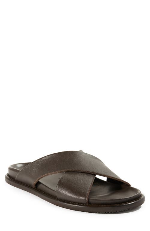 Punta Slide Sandal in Dark Brown Calf