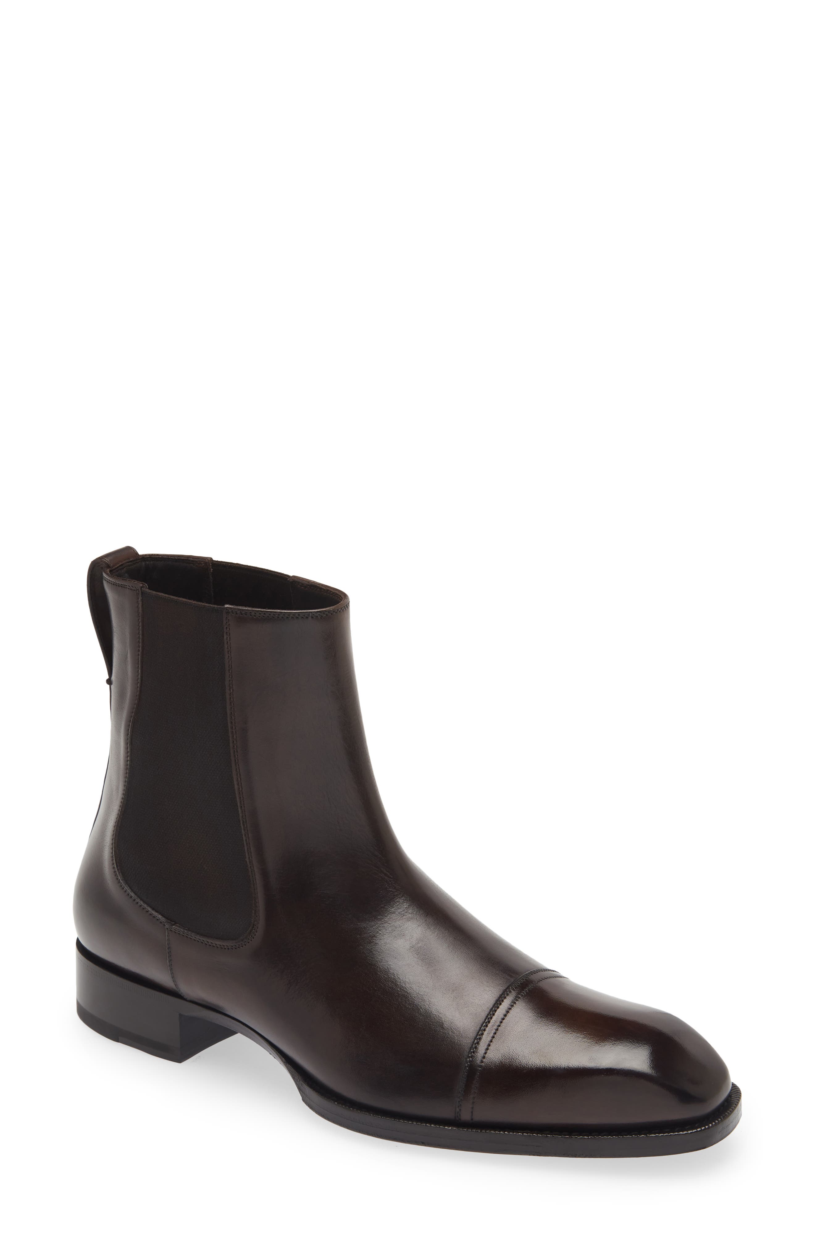 TOM FORD Elkan Cap Toe Chelsea Boot in Bruno | Smart Closet display picture 1