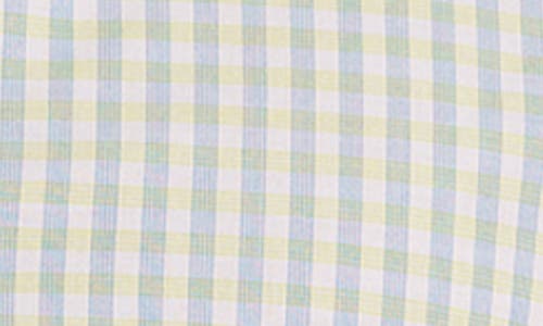 Jared Lang Men's Trim Fit Gingham Pima Cotton Sport Shirt In White Green Check