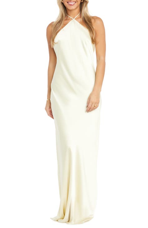 Seattle White Halter Formal Dress – Beginning Boutique US