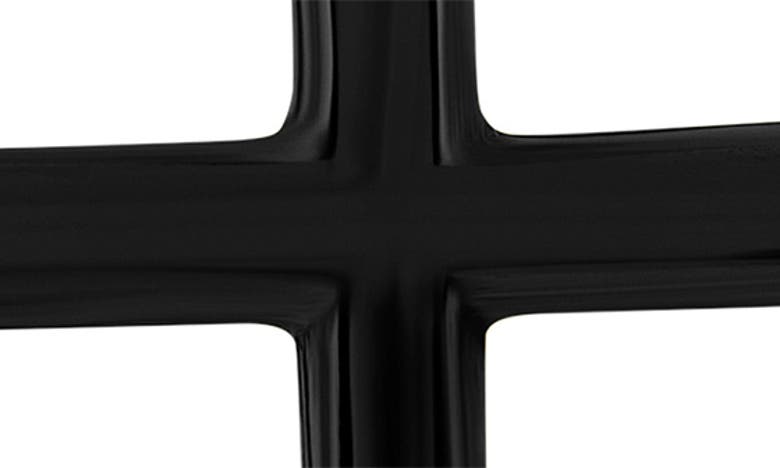 Blackjack Stainless Steel & Cz Cross Drop Earrings In Black