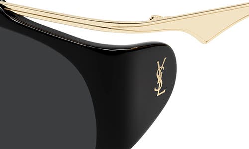 Shop Saint Laurent 55mm Irregular Sunglasses In Black