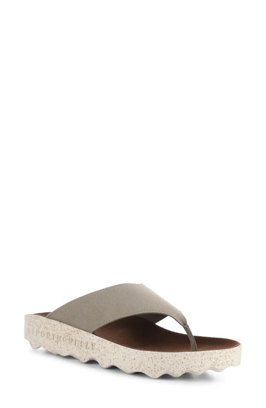 Asportuguesas By Fly London Cami Platform Flip Flop In Taupe Eco Faux Suede
