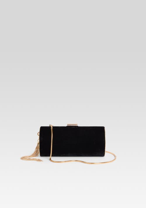 Shop Gracelyn Clutch In Black Velvet