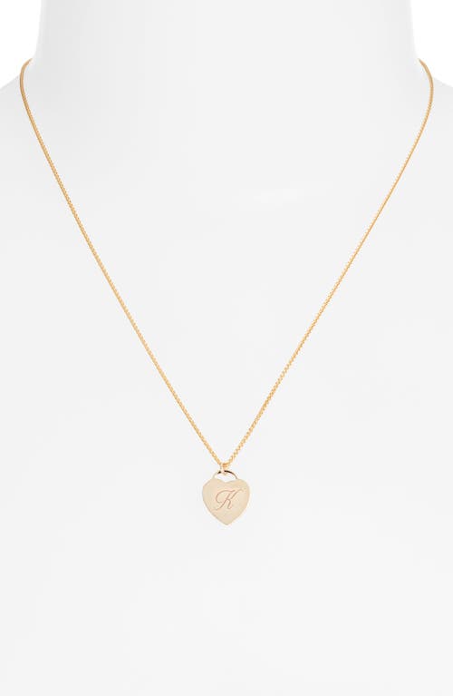 Set & Stones Alice Initial Heart Pendant Necklace In Gold/k