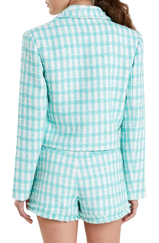 Shop English Factory Check Bouclé Blazer In Mint