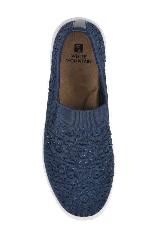 Shop White Mountain Footwear Unit Knit Slip-on Sneaker In Navy/fabric