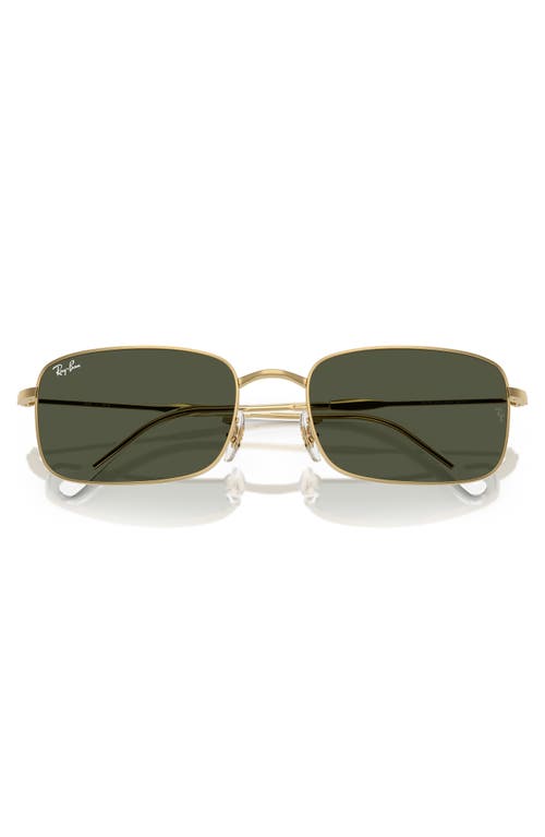 Shop Ray Ban Ray-ban 59mm Rectangle Sunglasses In Gold Flash