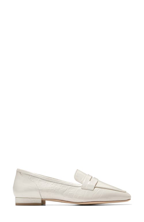 Cole Haan Tarese Penny Loafer In Ivory Croc Print Leather