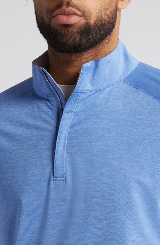 Shop Peter Millar Crown Crafted Stealth Performance Quarter Zip Pullover In Cascade Blue