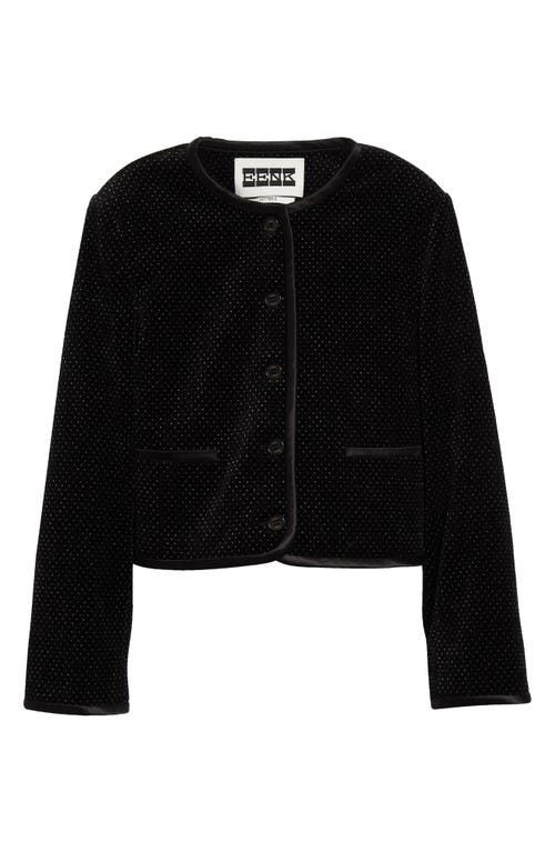 Shop Eenk Short Velveteen Jacket In Black