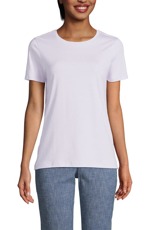 Shop Lands' End Relaxed Supima Cotton Crew Neck T-shirt In Pale Lilac Frost