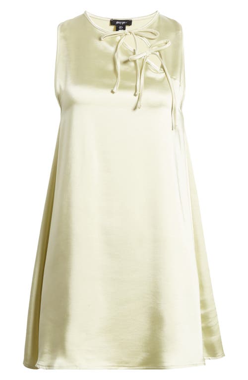 Shop Nasty Gal Tie Detail Satin Minidress In Washed Lime