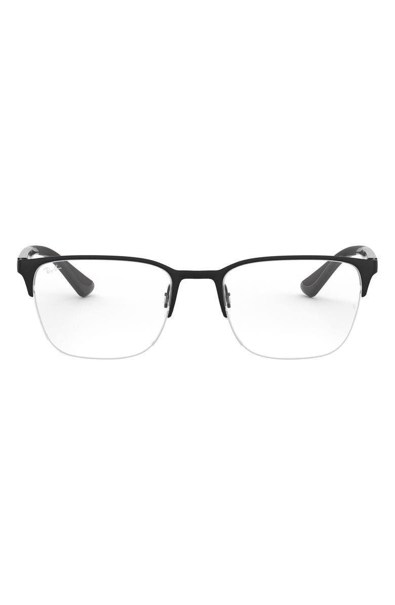 Ray-Ban 54mm Semi Rimless Square Optical Glasses | Nordstrom