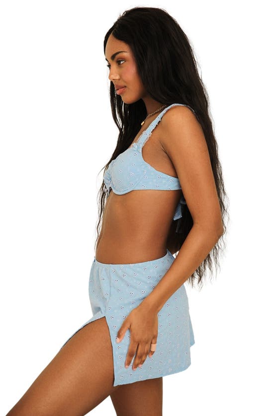 Shop Dippin Daisys Charmed Slit Mini Skirt In Baby Blue