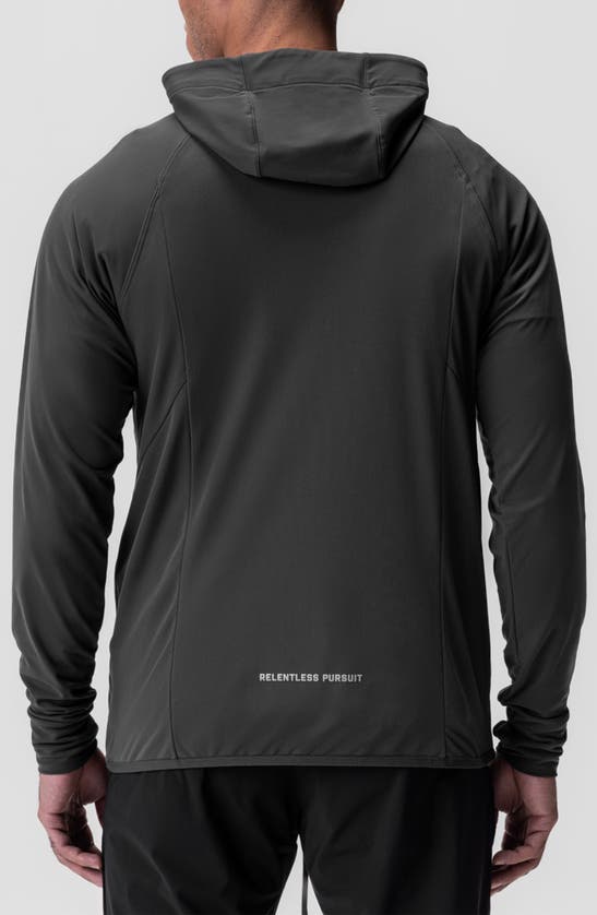 Shop Asrv Thermal Training Quarter Zip Pullover Hoodie In Space Grey Cyber