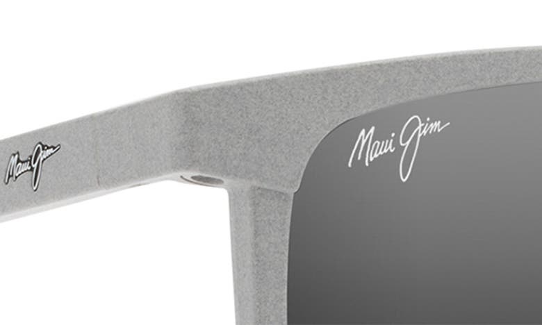 Shop Maui Jim Makamae 56mm Polarized Square Sunglasses In Matte Grey