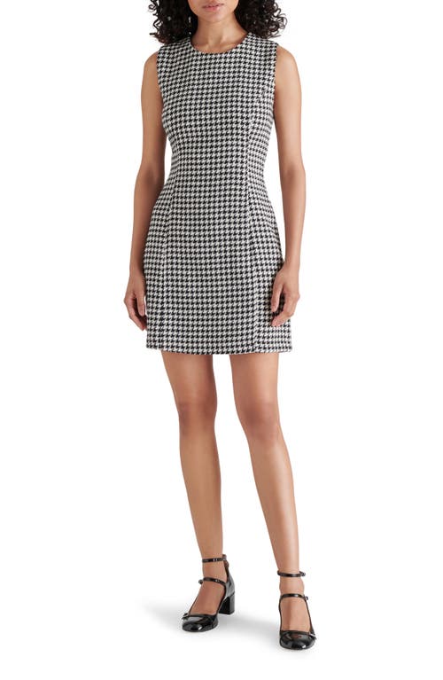 Shop Steve Madden Perri Houndstooth Minidress In Black/white