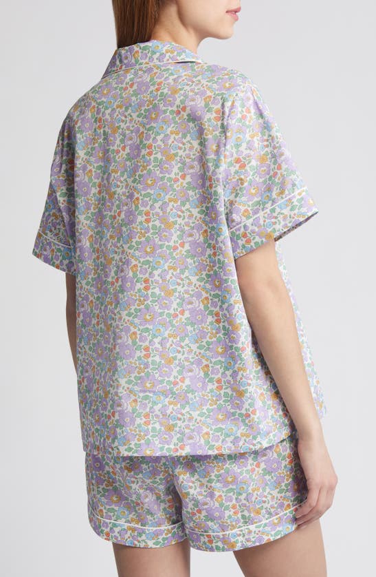 Shop Liberty London Classic Tana Floral Cotton Short Pajamas In Lilac