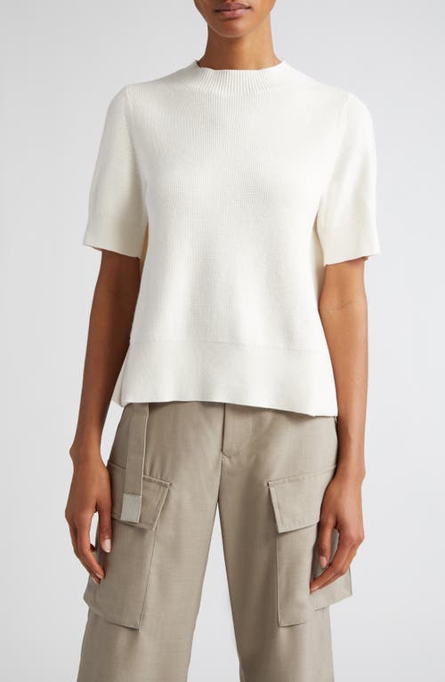 Sacai Cotton Blend Knit & Wool Blend Suiting Top in Off White at Nordstrom