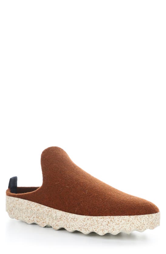 Asportuguesas By Fly London Come Slip-on Sneaker Mule In Brown Tweed/ Felt