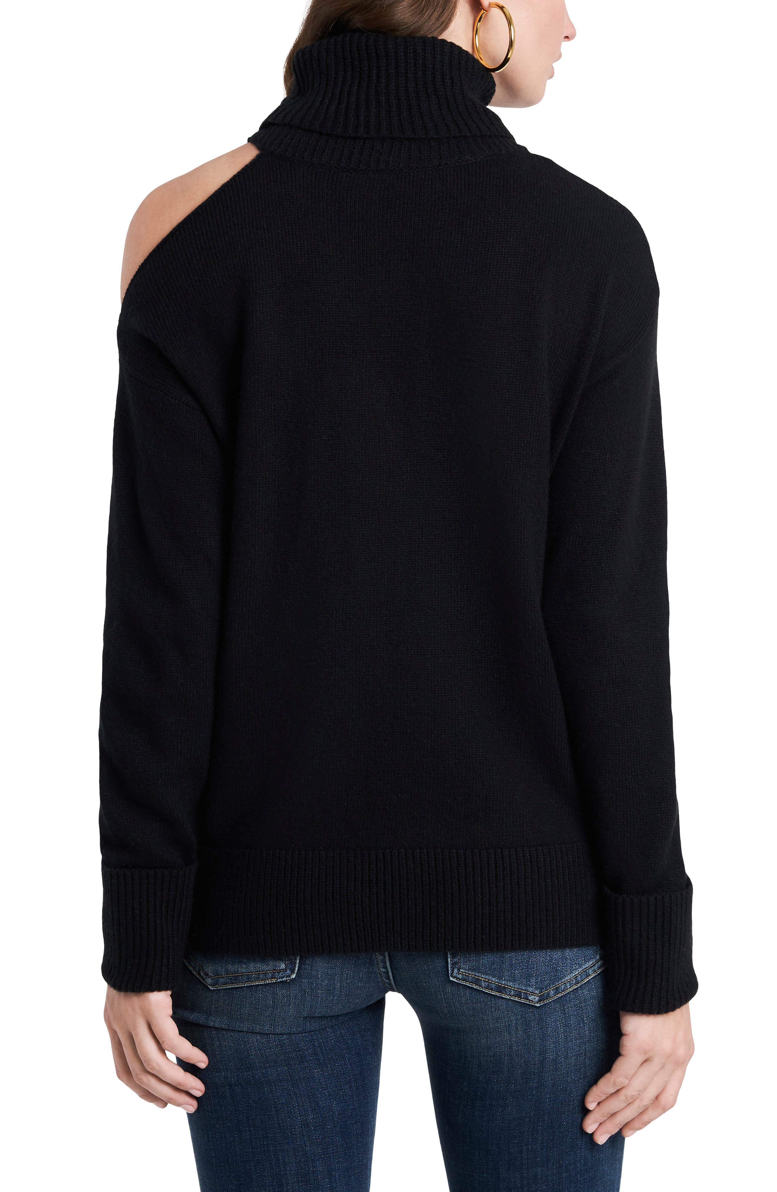 1.STATE Cutout Shoulder Turtleneck 