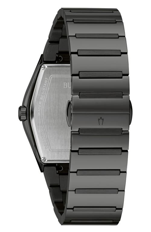 Bulova Modern Gemini Mens Diamond Accent Black Stainless Steel Bracelet Watch 98d177 In Black