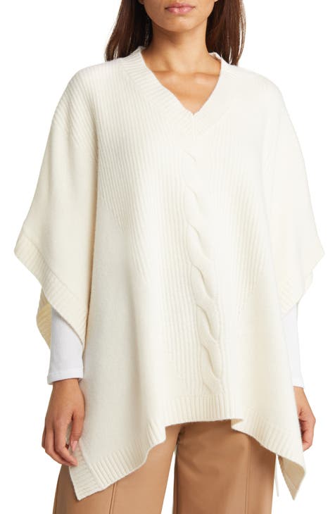 V-Neck Wool & Cashmere Poncho