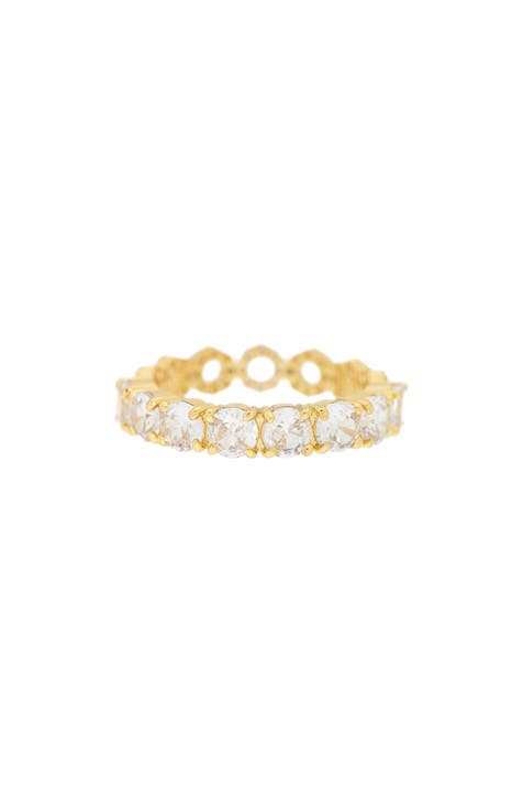 Cubic Zirconia Split Eternity Band Ring