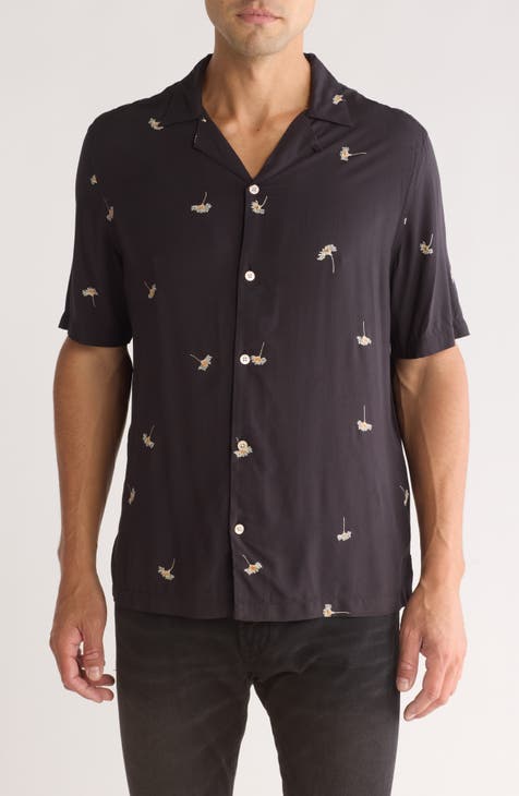 Daisy Short Sleeve Button-Up Camp Shirt