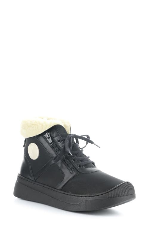 Shop Softinos By Fly London Faux Shearling Bootie In Black Smooth Leather