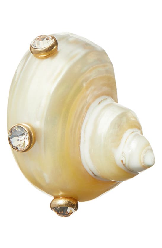 Tory Burch Shell Stud Earrings In Gold/ivory