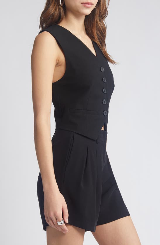 Open Edit Waistcoat Vest In Black